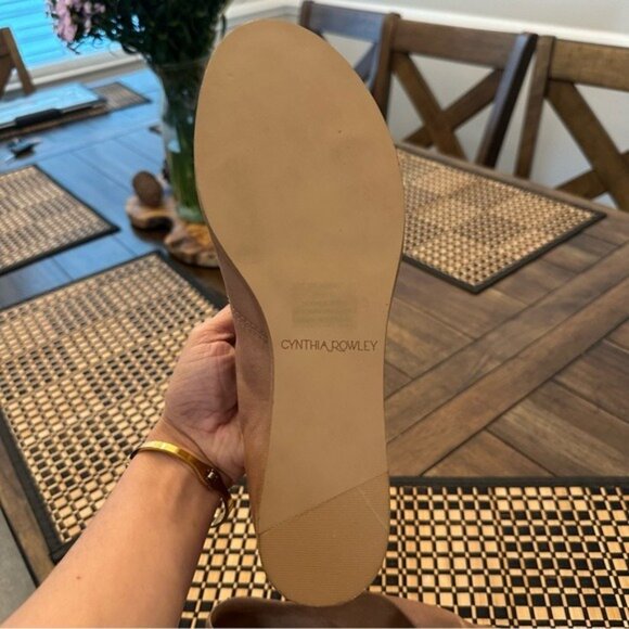 Cynthia Rowley Cosinn Brown Leather Open-Toe Flats Size 9.5 NWOT Women’s - Picture 9 of 12
